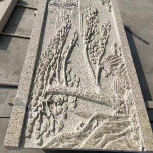 阜阳 黄金麻雕刻板浮雕迎客松