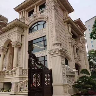 阜阳 黄金麻花岗岩别墅外墙干挂效果展示