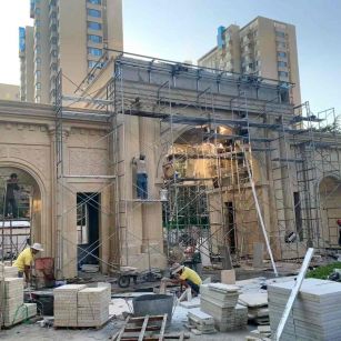 阜阳 黄金麻荔枝面花岗岩小区门楼外墙干挂