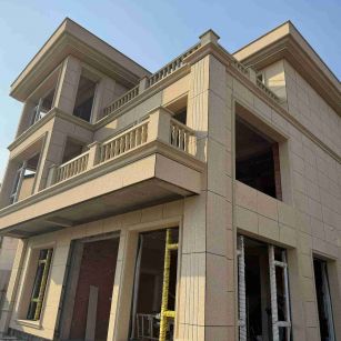 阜阳 黄金麻花岗岩石材荔枝面外墙干挂效果展示