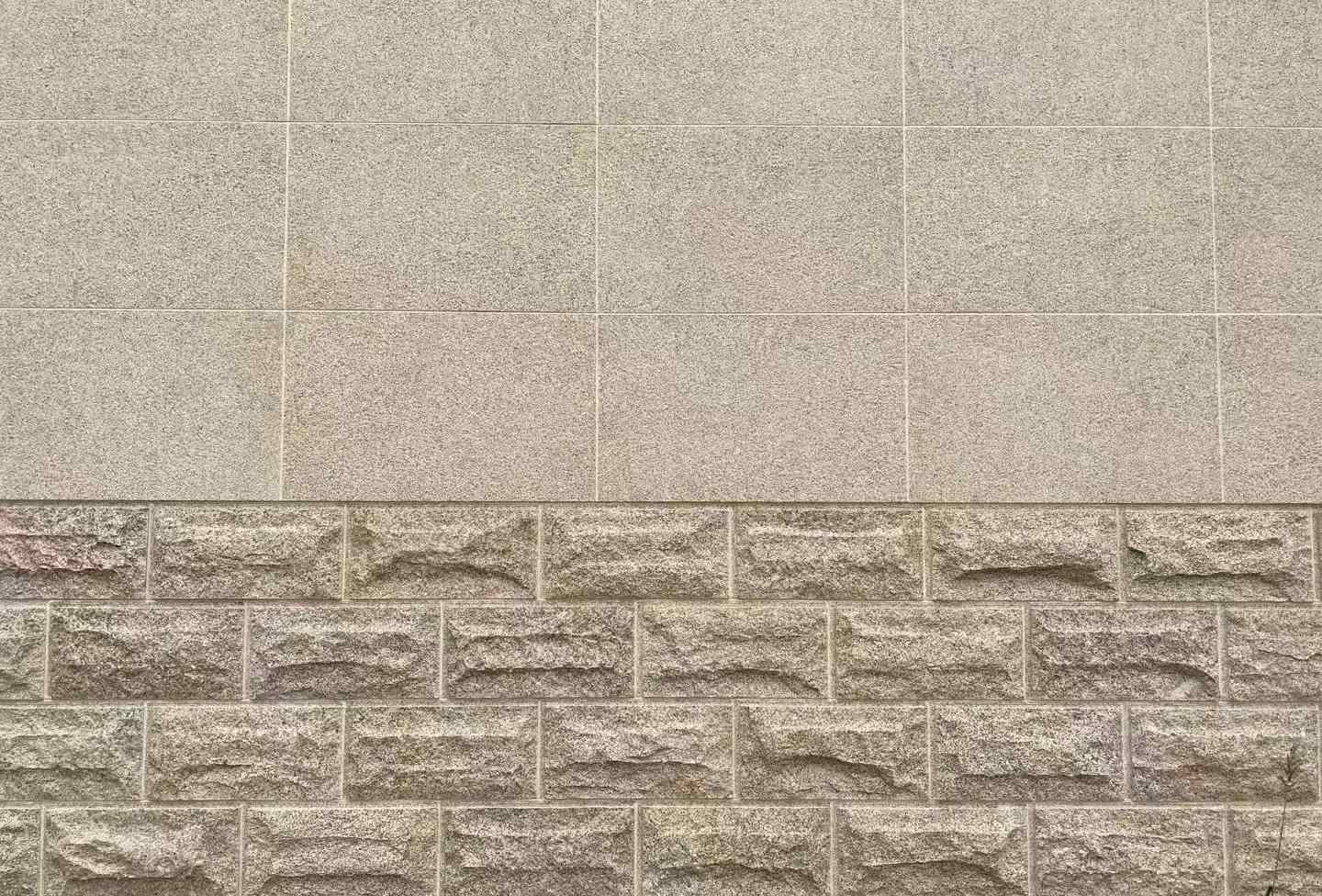 阜阳 黄金麻自然面蘑菇石配荔枝面干挂