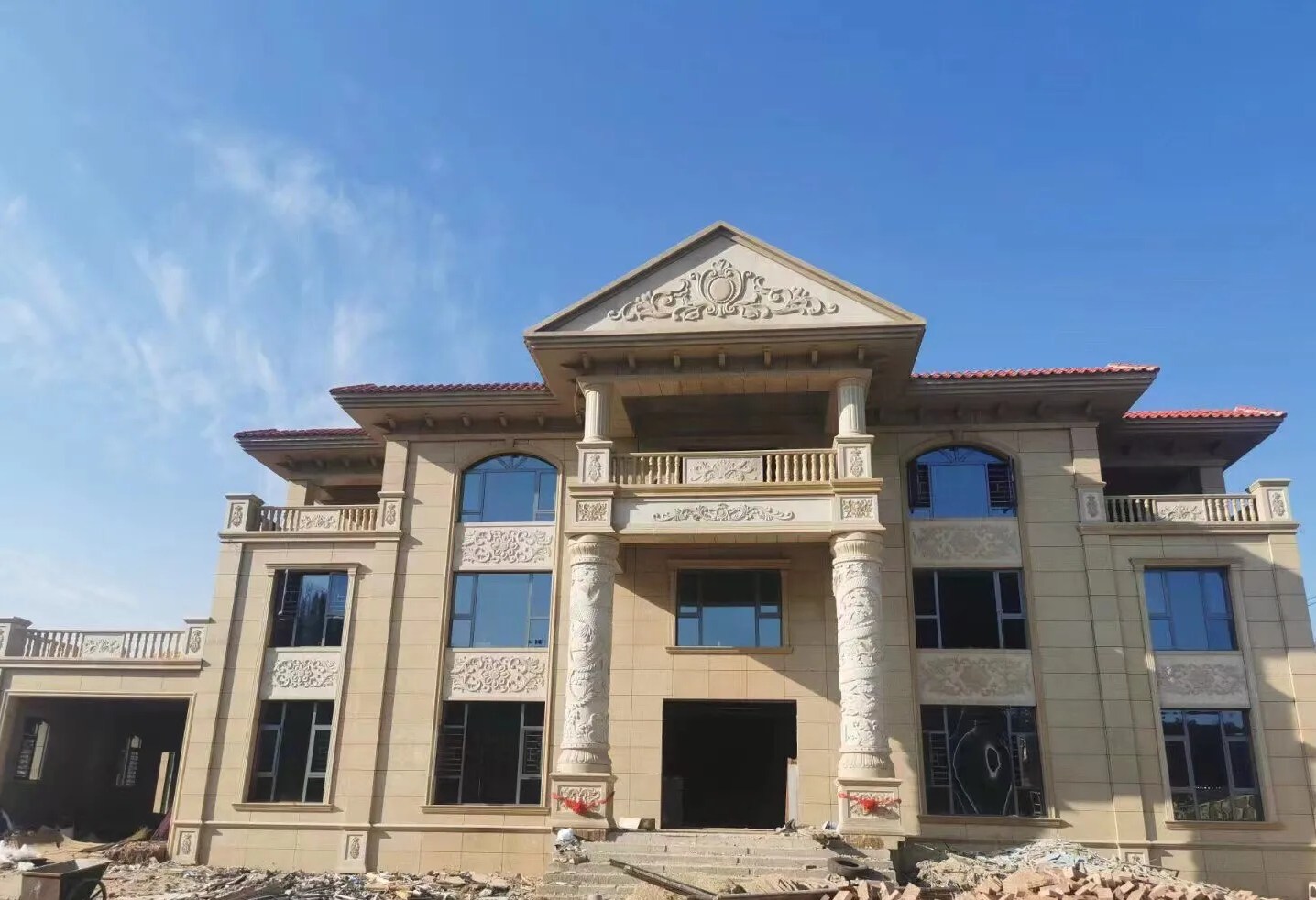 阜阳 黄金麻花岗岩别墅外墙干挂