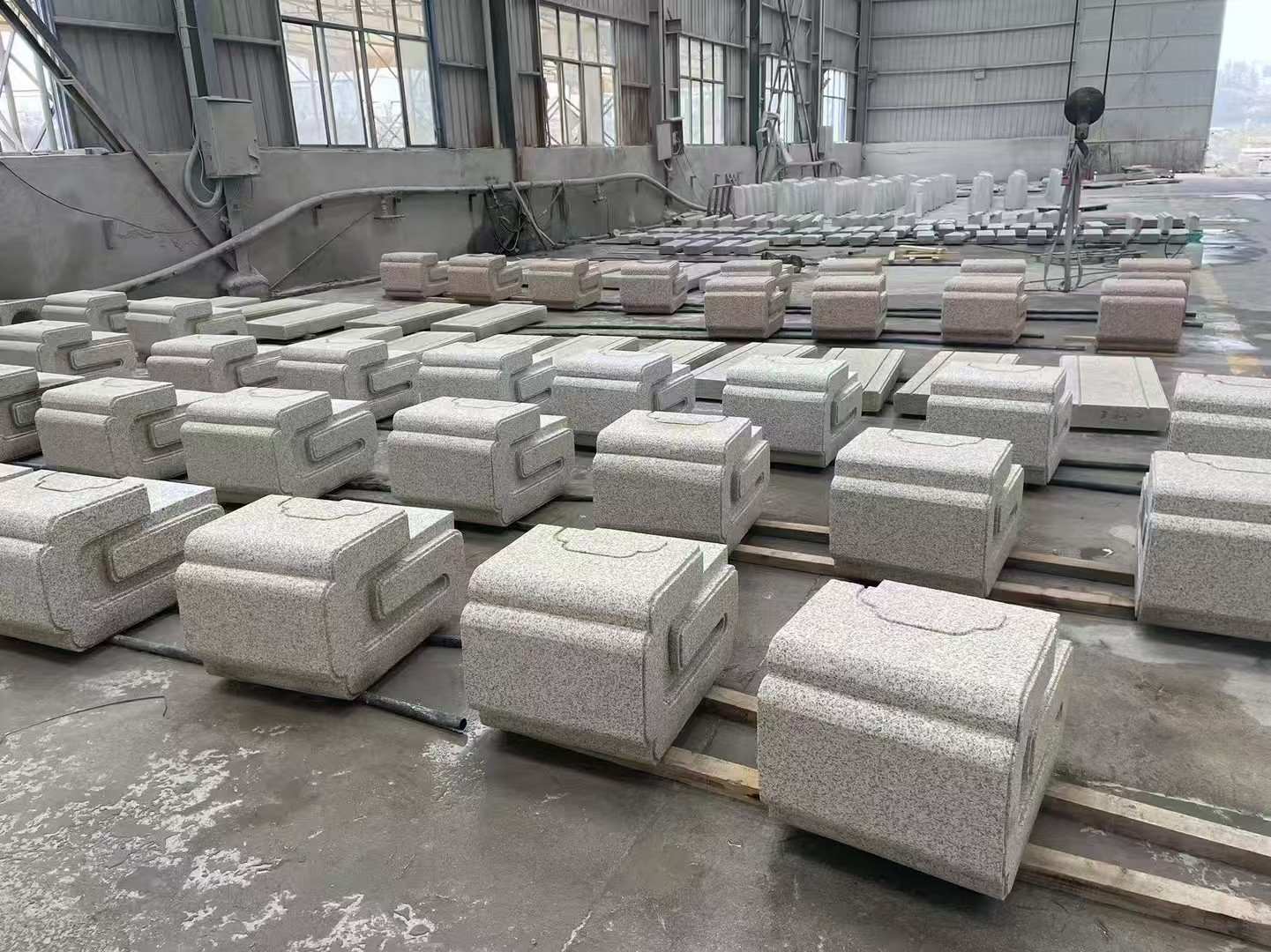 阜阳 白麻花岗岩异形加工-石凳，坐凳