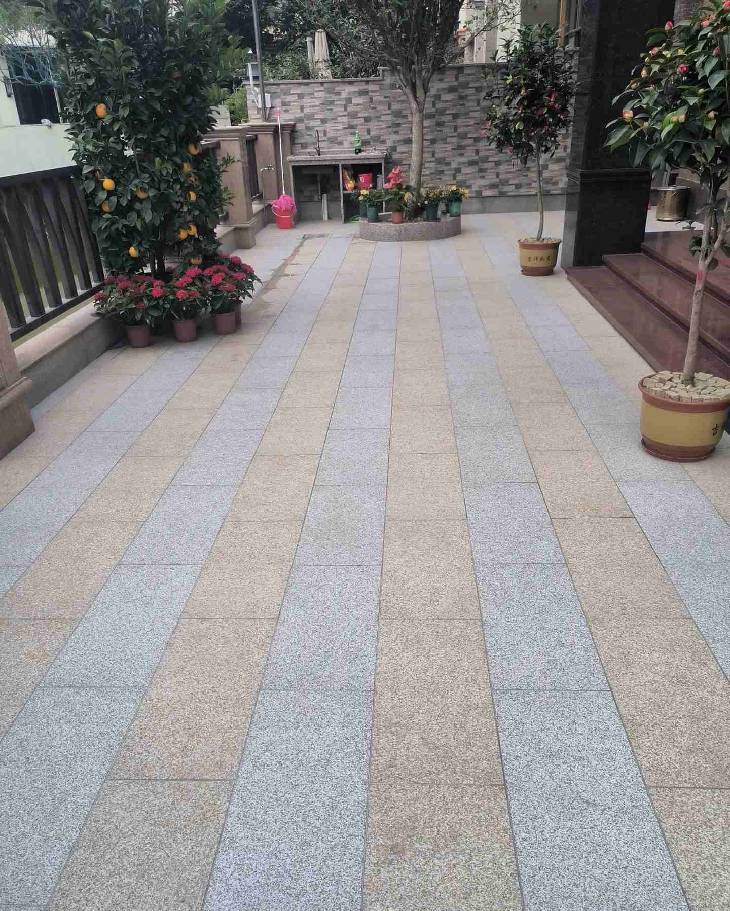 阜阳 黄金麻白麻荔枝面庭院铺装展示