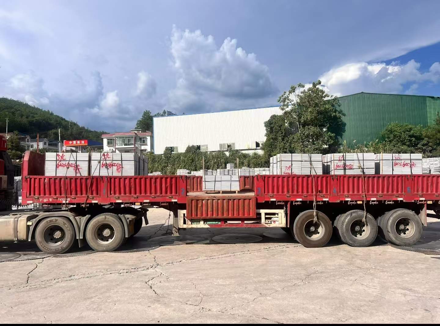 阜阳 芝麻灰花岗岩地铺石出货日常